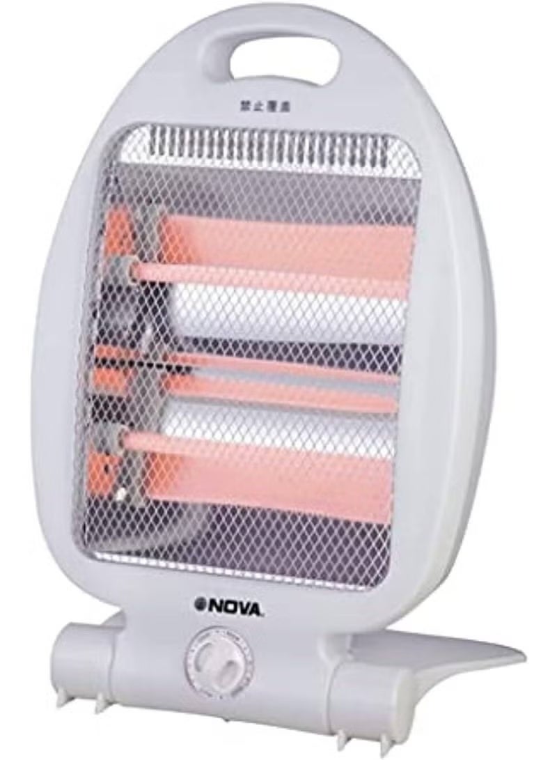 Quartz Heater NH-1250H 800W Electric Room Heater with Dual Power 400W/800W, Safety Tip-Over Protection and Wide Angle Heat Reflector for Fast Indoor Warmth